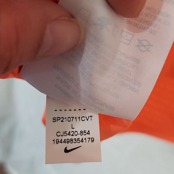 Nike x Peloton Neon Orange Dri-Fit T Shirt Sz L - Picture 6 of 6